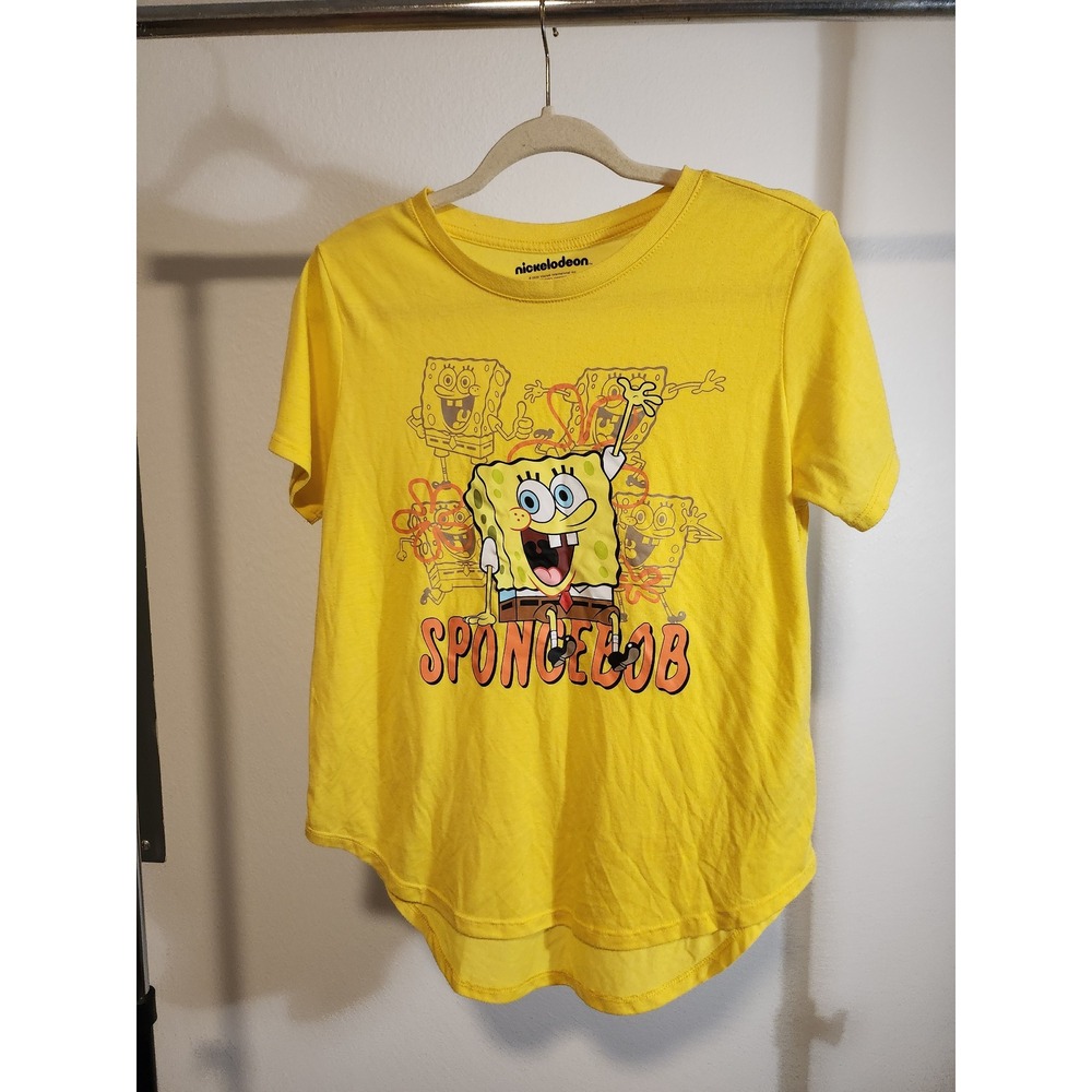 Nickelodeon Spongebob Squarepants Yellow Graphic T Shirt Kids Size L (11-13)